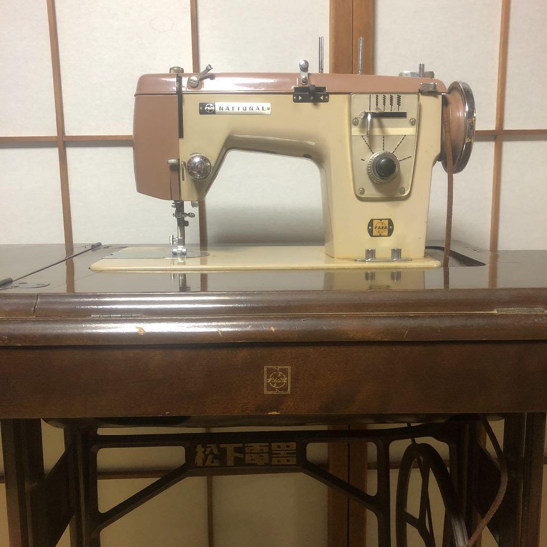 アンティーク　足踏みミシン 松下電器　テレワーク机