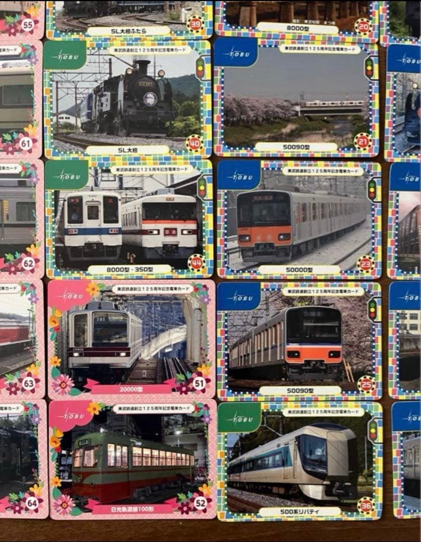 鉄道カード　電車カード　東武鉄道125周年記念　バラ売り