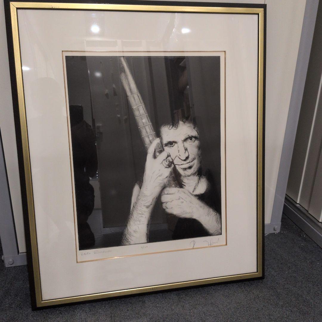 ローリングストーンズ リトグラフ サイン キースリチャーズ シルクスクリーン