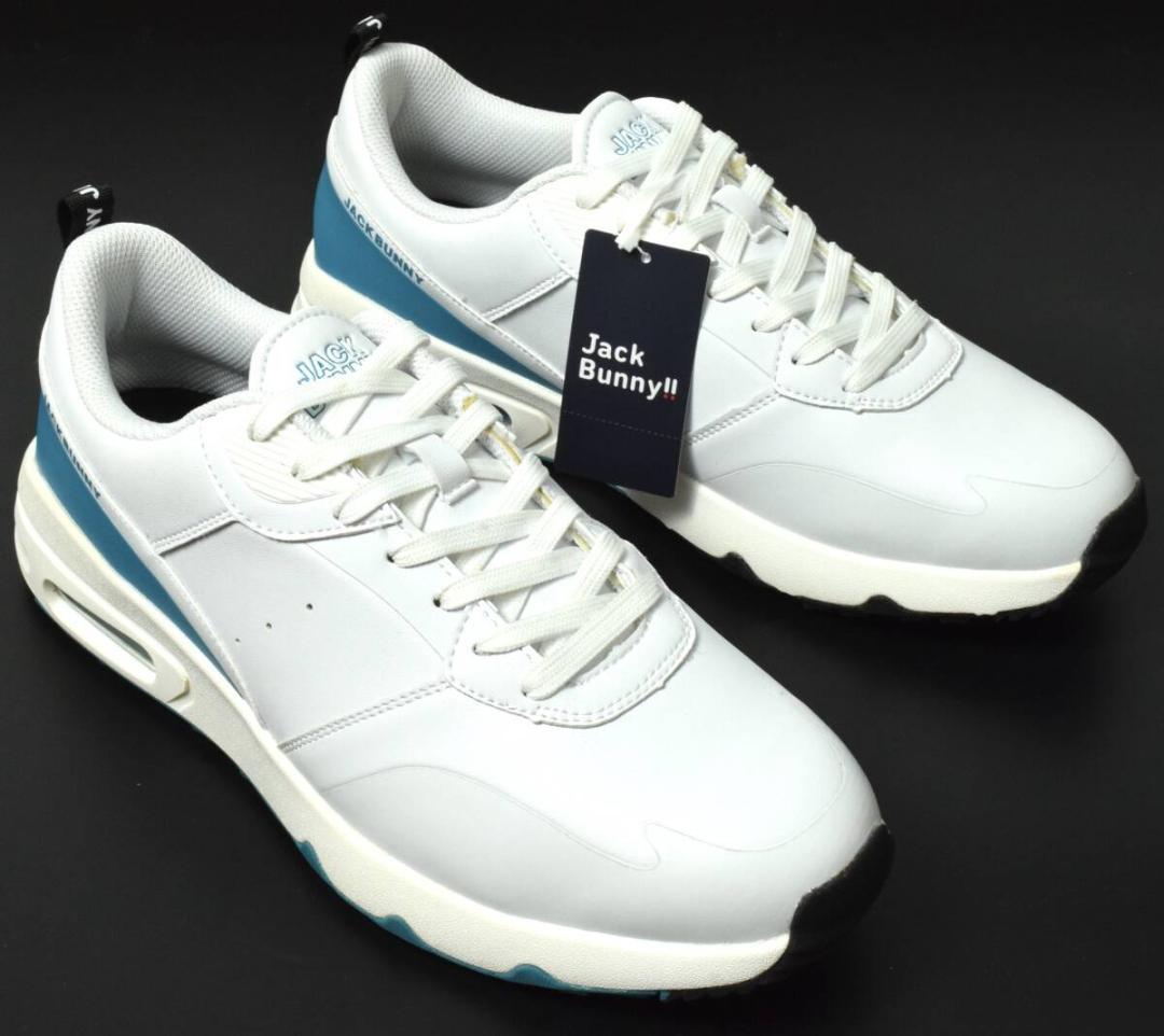 未使用 ジャックバニー エアーソール ゴルフシューズ 27 ホワイト×ターコイズ