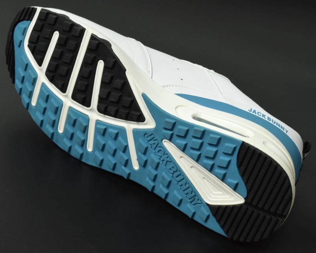 未使用 ジャックバニー エアーソール ゴルフシューズ 27 ホワイト×ターコイズ