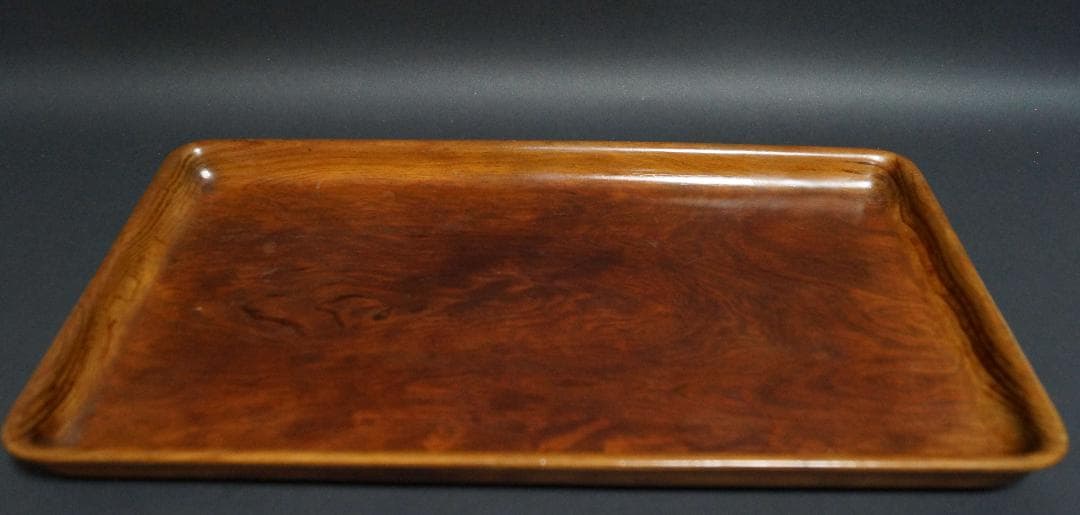 木製 肥松製 石谷作 盆 刳り貫き煎茶盆 長方盆 煎茶道具