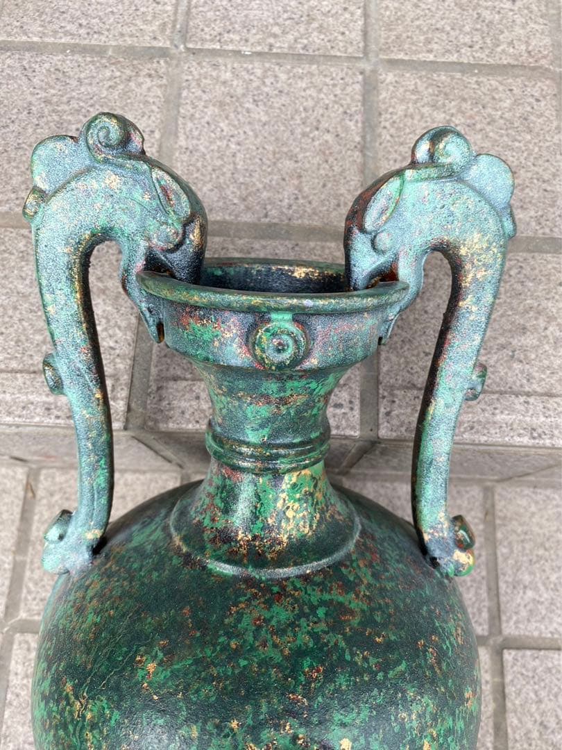 昭和レトロ&アンティーク・3華紋.2蛇・銅製壺・華瓶!