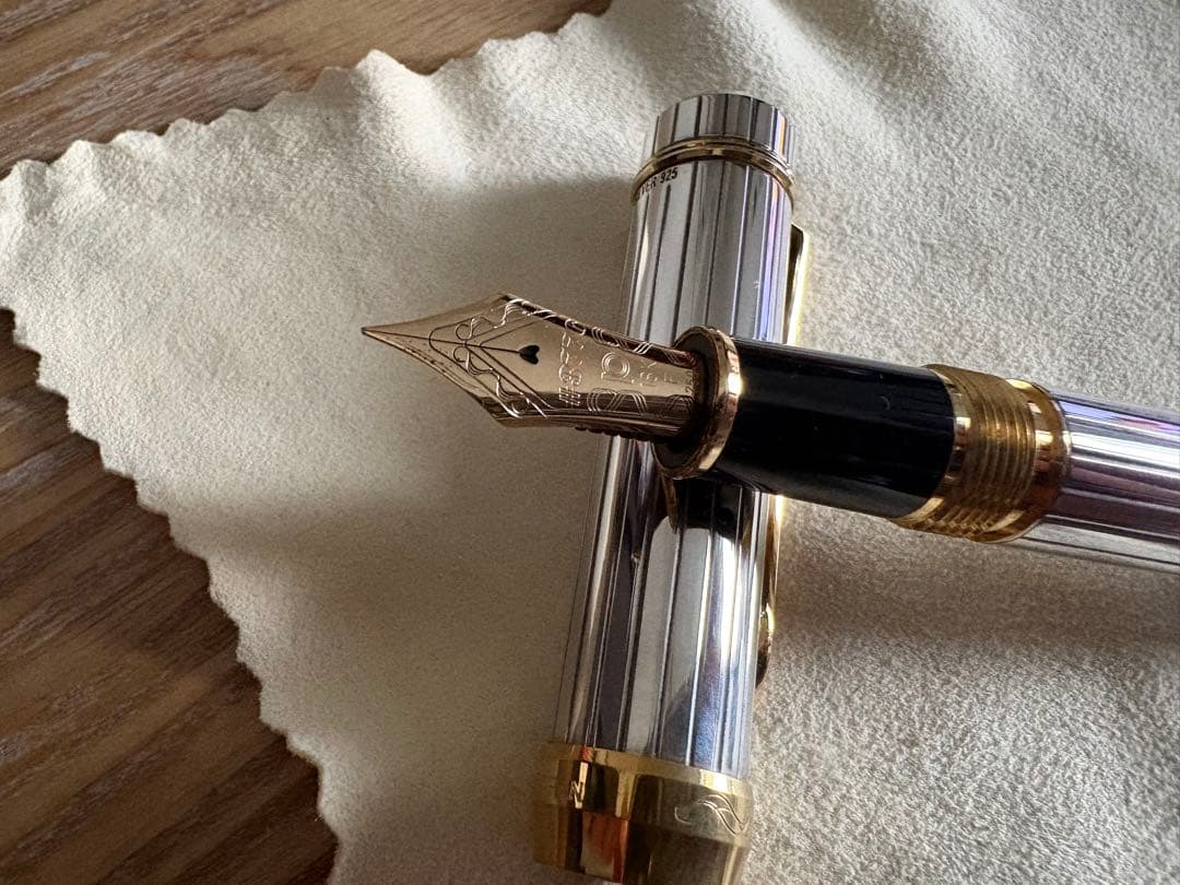 【美品】プラチナ萬年筆 銀無垢 #9-2 シルバー PTS-50000 F 細字