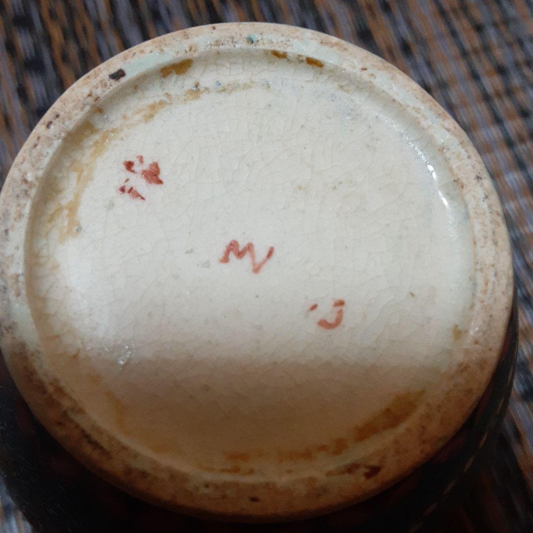 古い陶胎七宝焼錦光山の小壺/幕末明治在銘/京清水薩摩焼宗兵衛/有線陶磁胎骨董