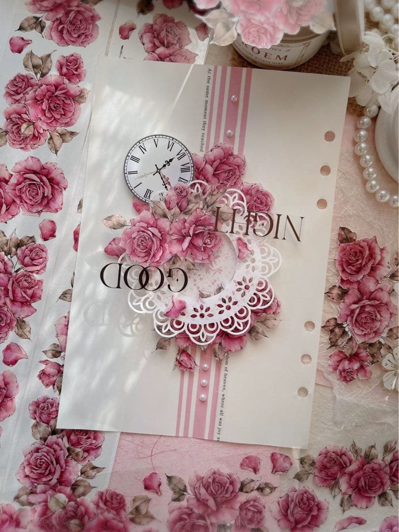 壹洱原创《粉颜》海外マスキングテープ　マステ 【1558】