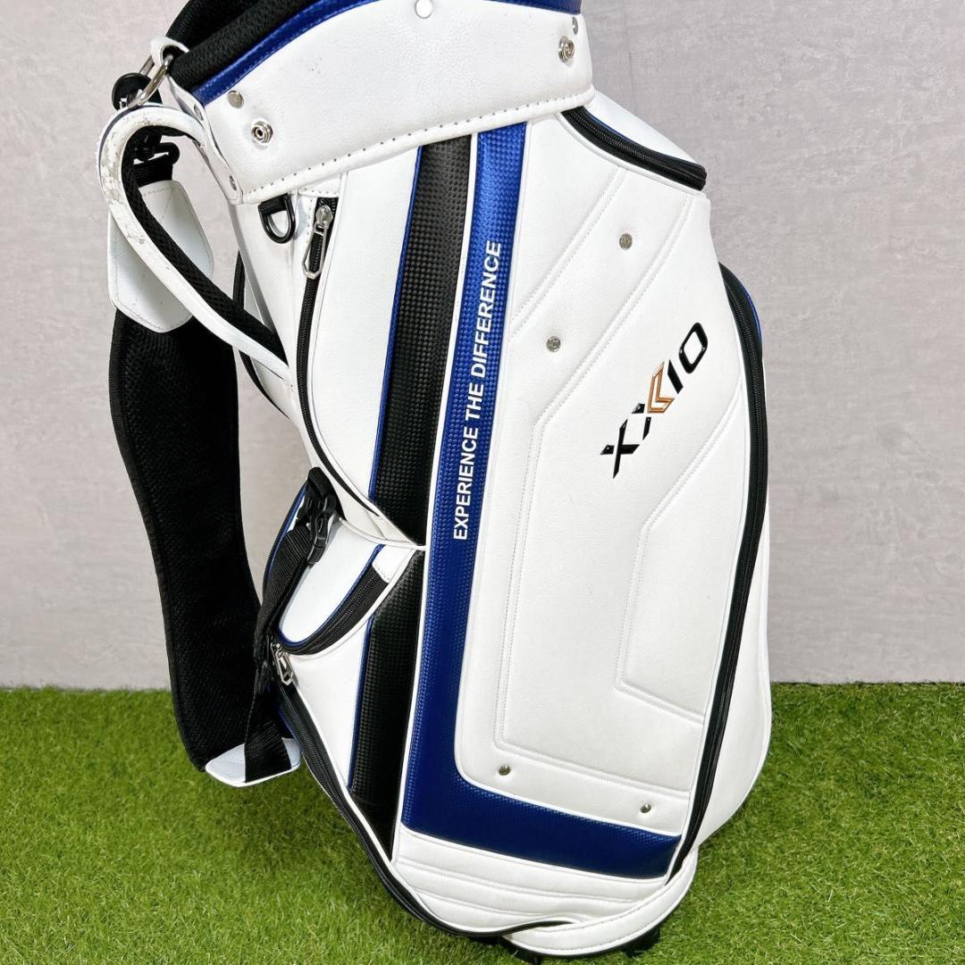 XXIO ゼクシオ キャディバッグ ゴルフバッグ ホワイト ブルー　白
