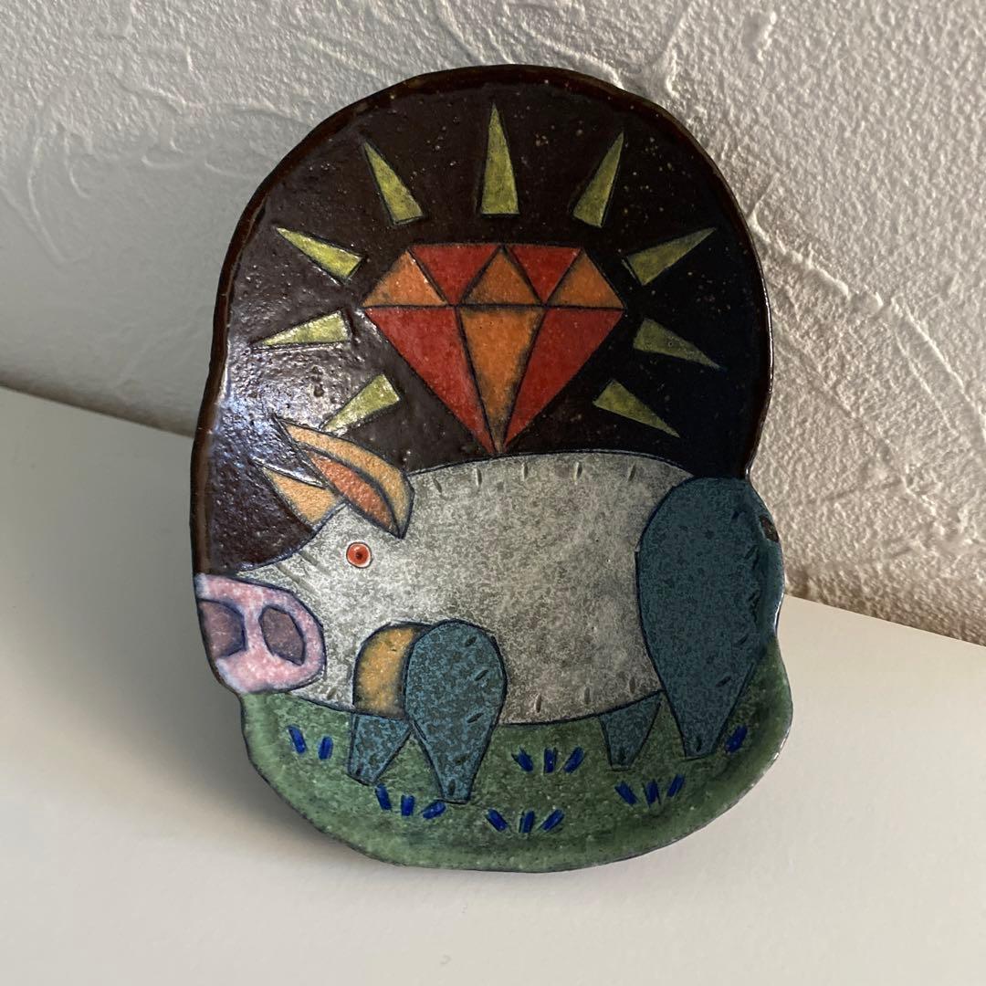 志村 観行＊海座工房＊豚＊豆皿・飾り皿