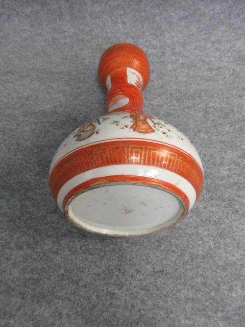 九谷焼赤絵花見図徳利 [B25807]