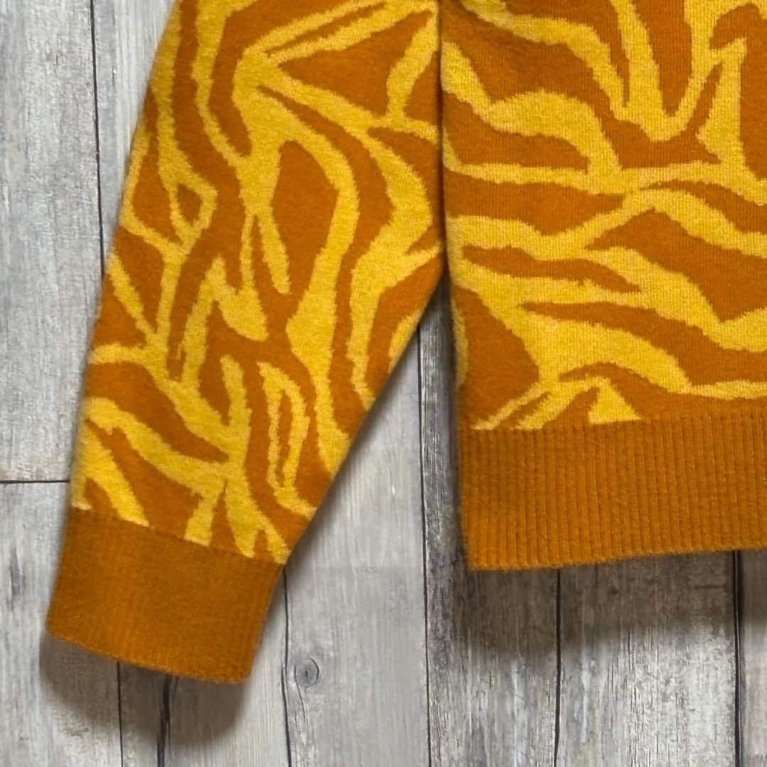 ラウドマウス　ニット　セーター　ハーフジップ　総柄　ビックロゴ　ウール混　L