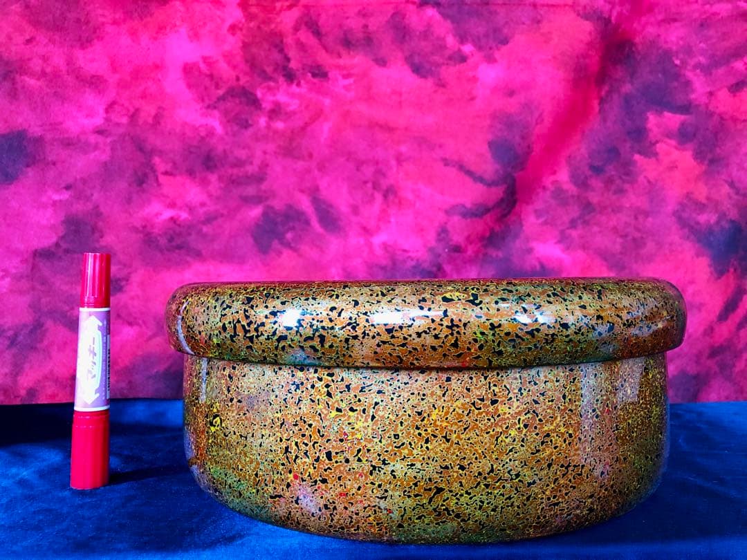 絢爛！瑠璃色おひつ ・茶櫃・漆器・茶碗入れ・収納箱★モダン・レトロ・ヴィンテージ