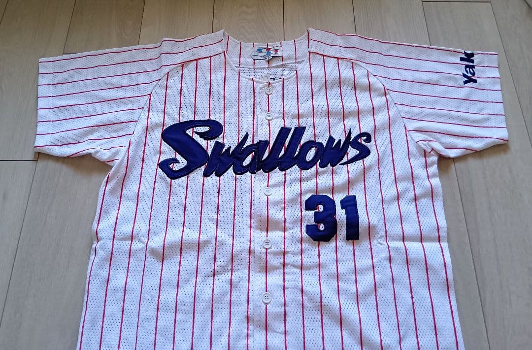 【当時物　タグ付】ヤクルト　スワローズ　真中　ホーム　ユニフォーム　フリー