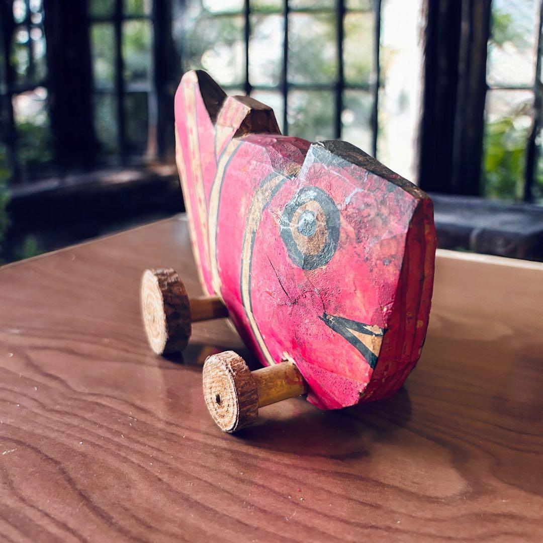 古玩 鹿児島県 郷土玩具 鹿児島神宮 鯛車（大） 全長15 ㌢ 民藝 縁起物