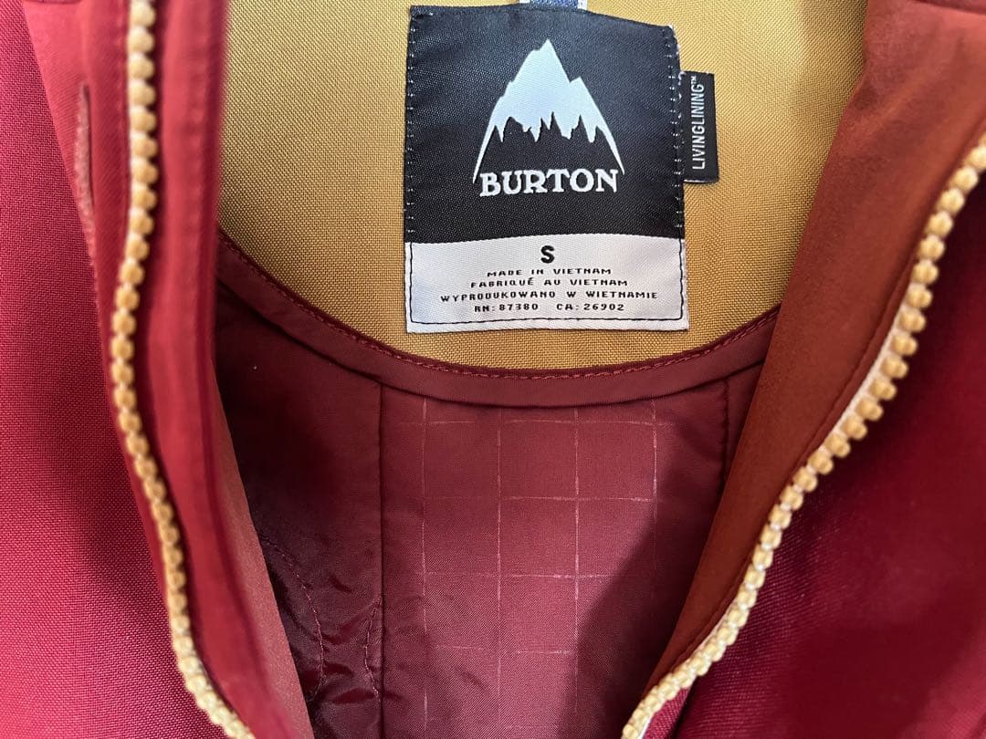 BURTON スノボウェア ジャケット Sサイズ 赤/黄