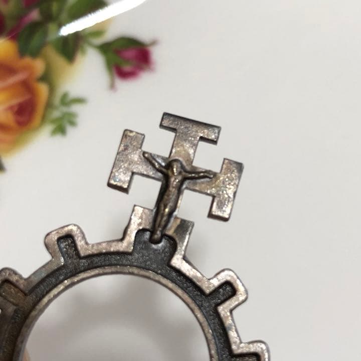 聖品 十字架 アンティーク ロザリオリング イエスキリスト クリスマス