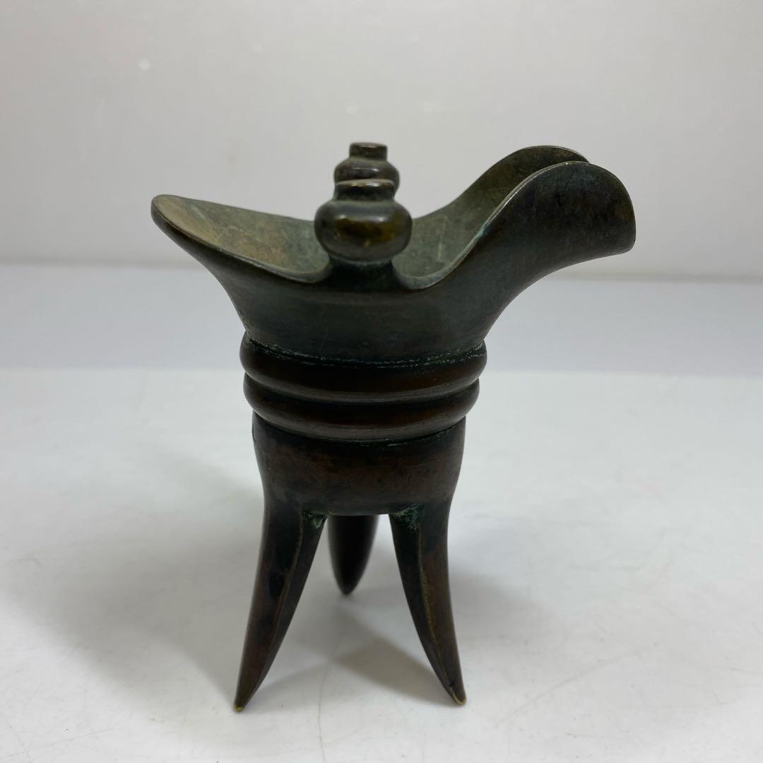 中国清時代　古銅　極上手　爵　246g トコウ　東さ7-0330☆2F