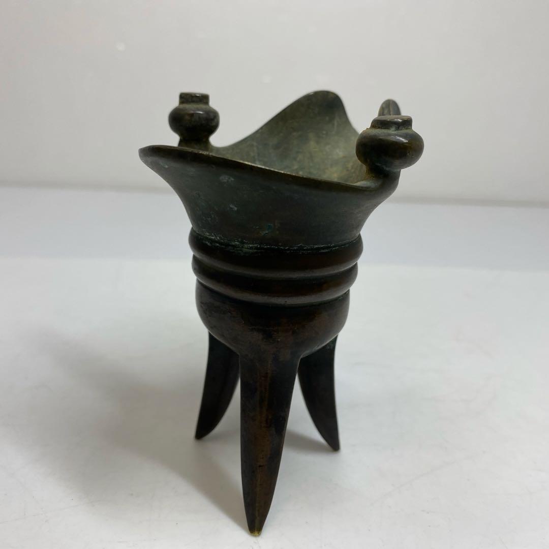 中国清時代　古銅　極上手　爵　246g トコウ　東さ7-0330☆2F