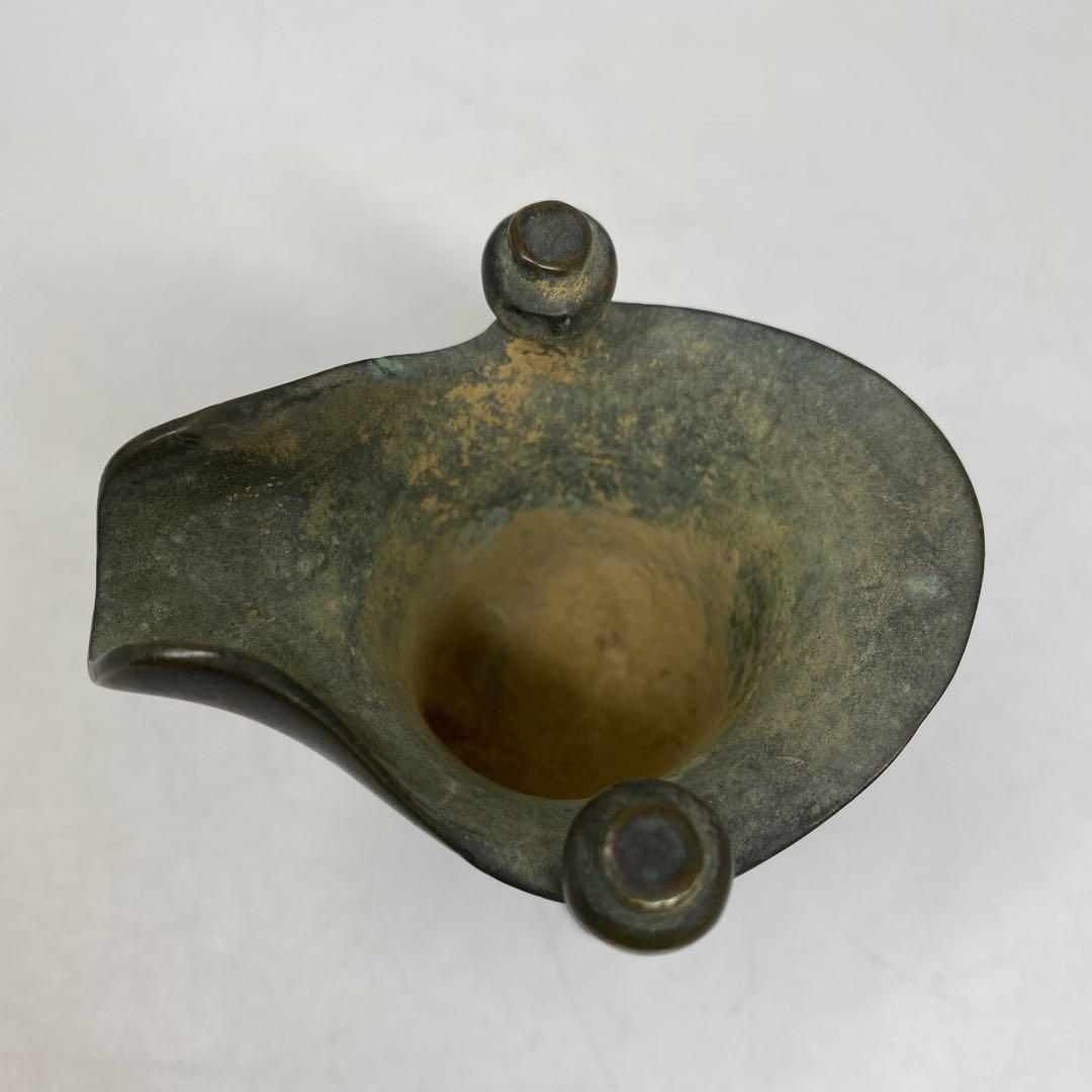 中国清時代　古銅　極上手　爵　246g トコウ　東さ7-0330☆2F