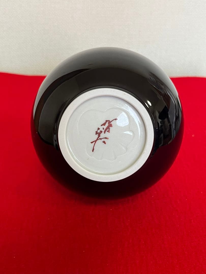 人間国宝  徳田八十吉（正彦銘）  彩釉 花生 T172 共箱 共布 陶歴付