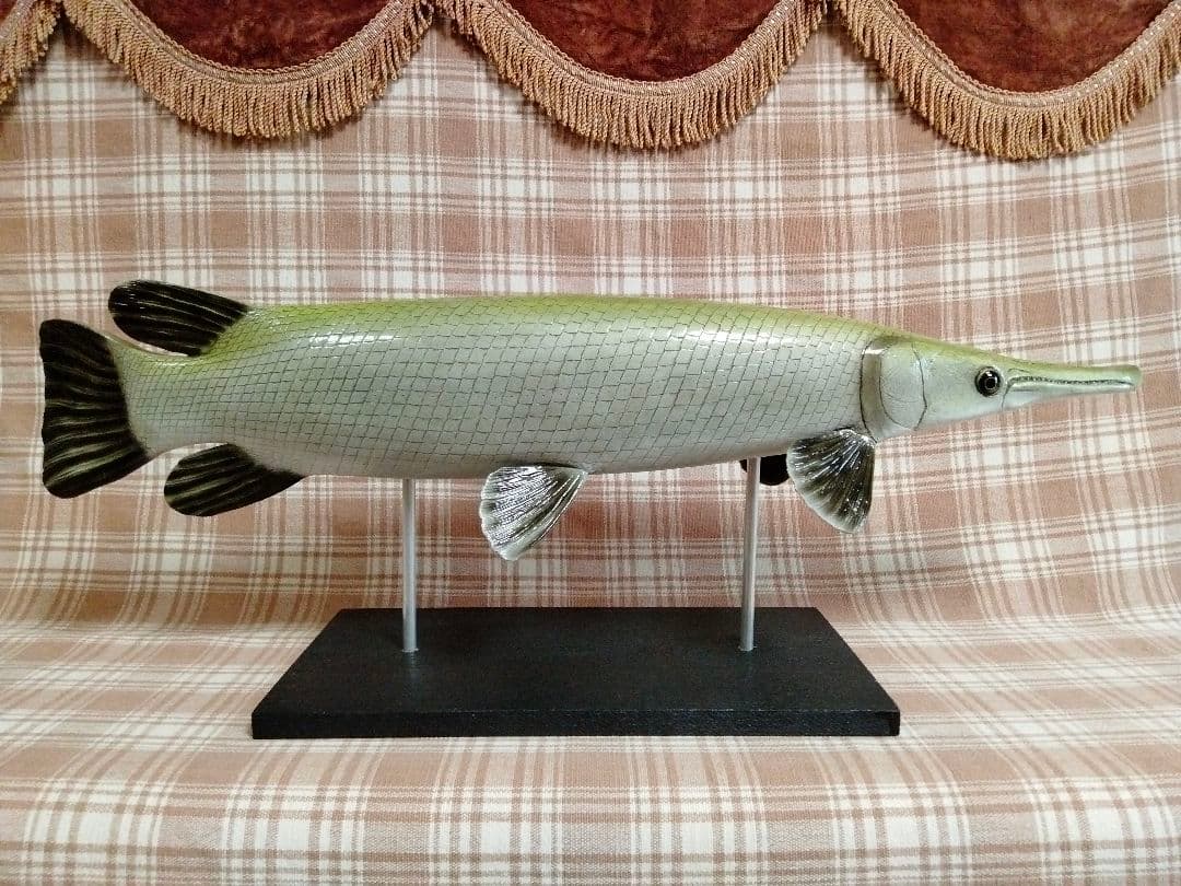 ハンドメイド　61cmガー　マンファリ　フィギュア　レプリカ　古代魚　水族館