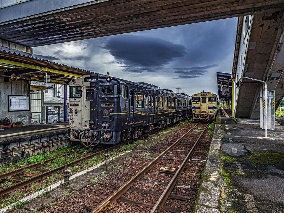 美麗! 高精細 プリント 写真 「曇天の指宿駅。」