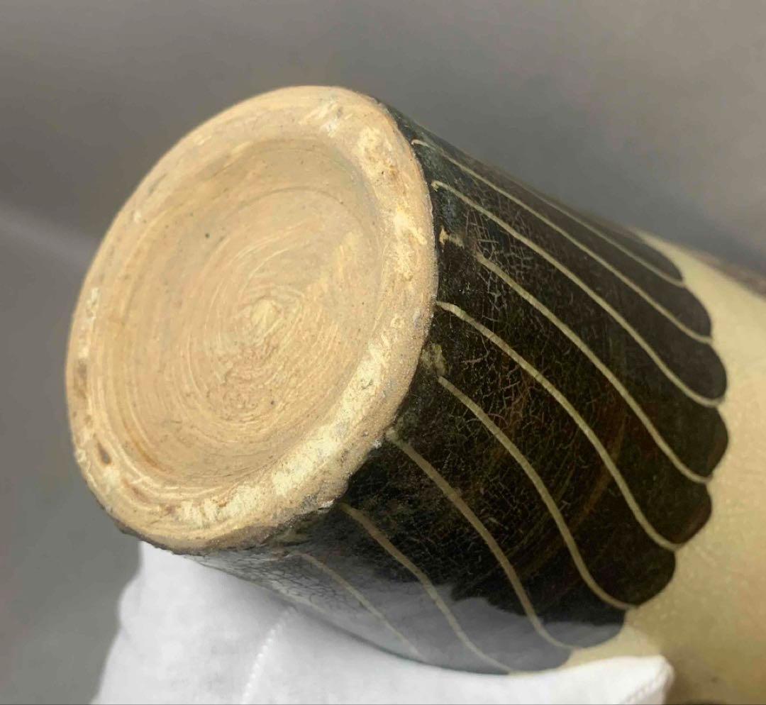 中国 磁州窯写白地黒龍梅瓶　f2250411