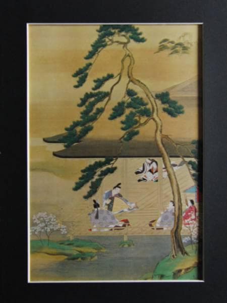 冷泉為恭、春秋行楽図、超希少・大判画集画、新品高級額装付