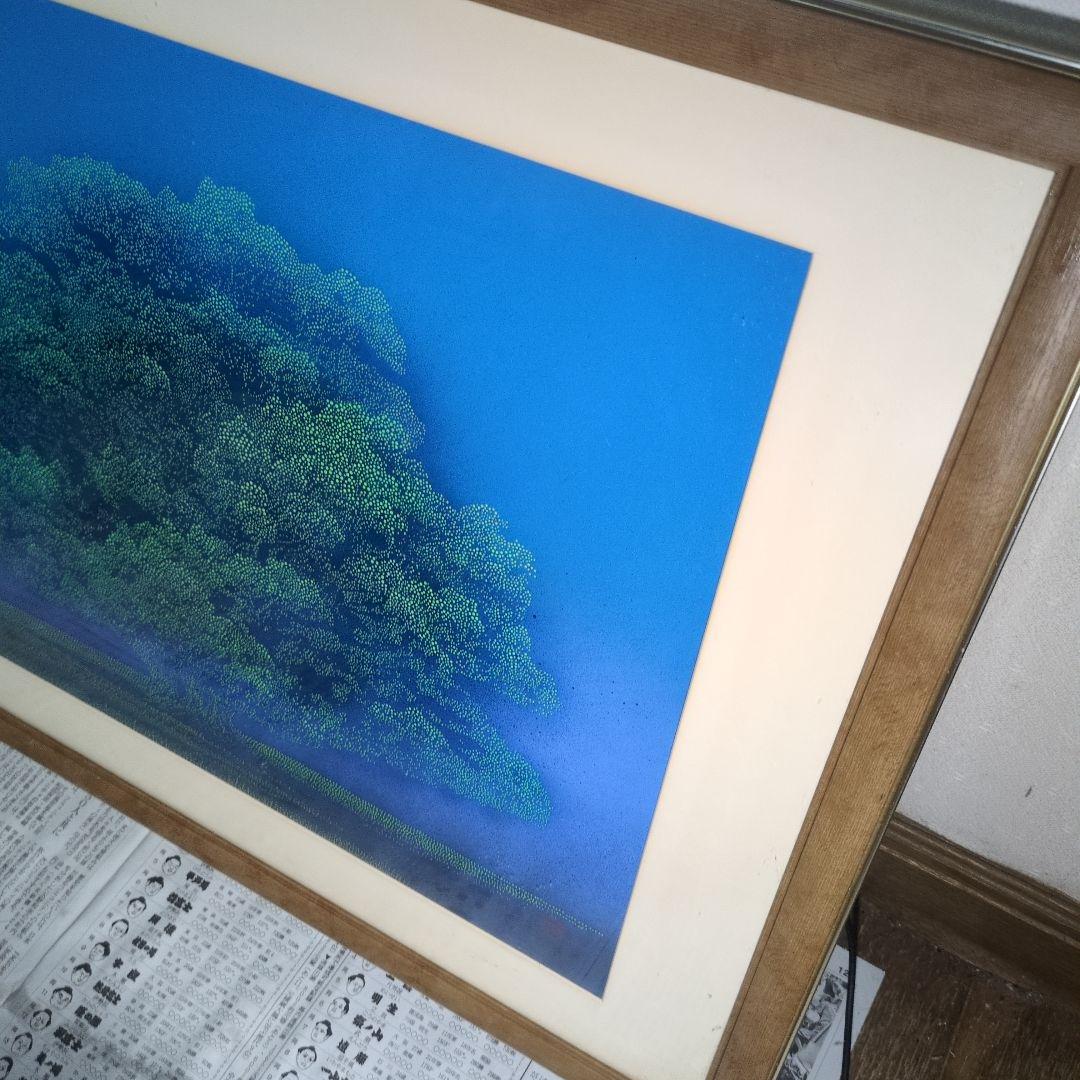 伊勢壁紙　インテリア額　「大樹」錐彫り　美品