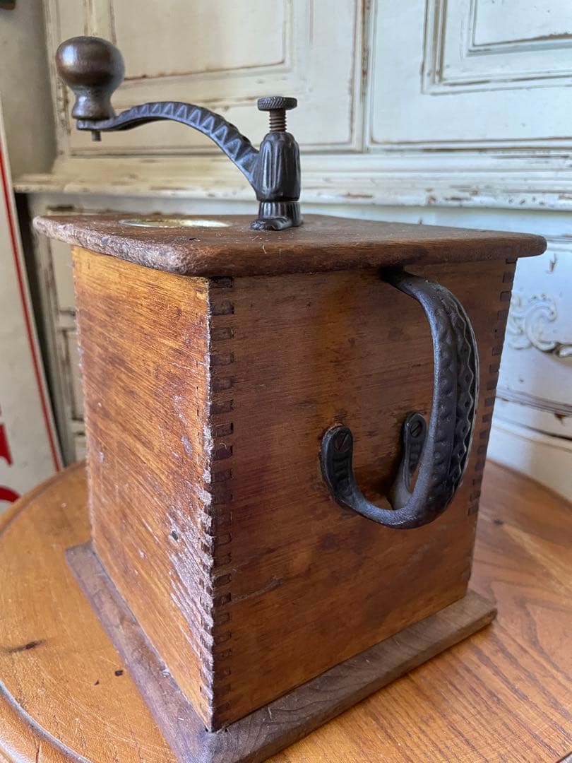 アンティーク　木製　コーヒー　ミル　グラインダー　レア　特大　アメリカ