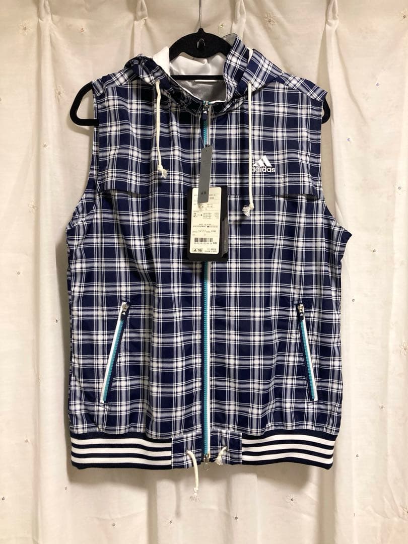 【タグ付き新品】adidas golf チェック柄フーデッドゴルフベスト