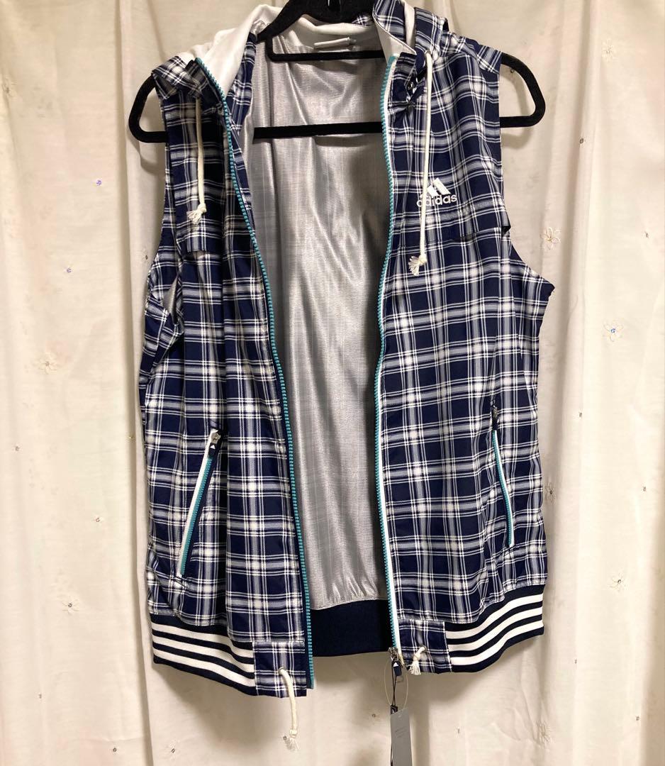 【タグ付き新品】adidas golf チェック柄フーデッドゴルフベスト