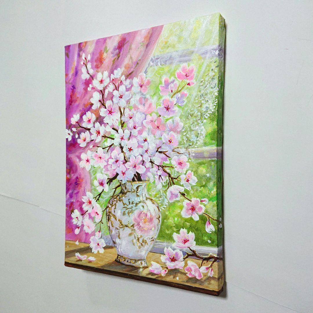 【ソメイヨシノ】アクリル画 F4 風景画 絵画