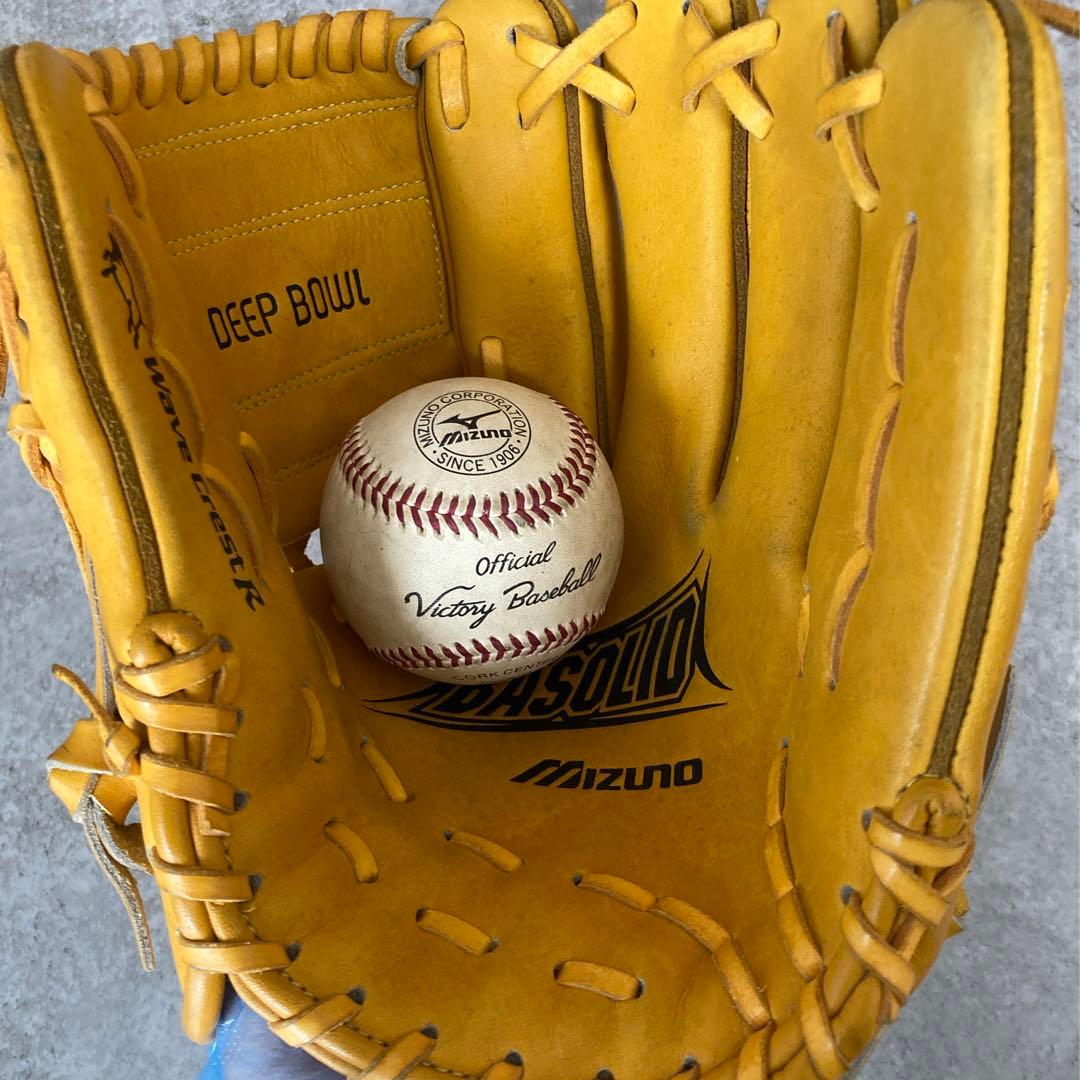 ミズノ 青ビュー 一般 大人用 硬式 内野 野球 グローブ 状態良好としてはレア