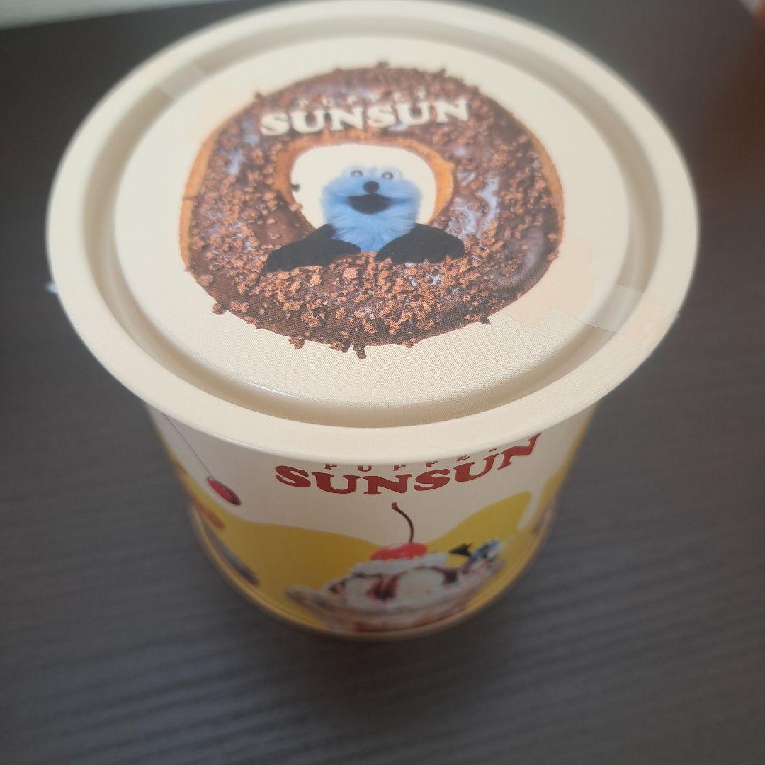 新品　パペットスンスン レトロテレビ缶　ミニペンキ缶　バレンタイン　SUNSUN