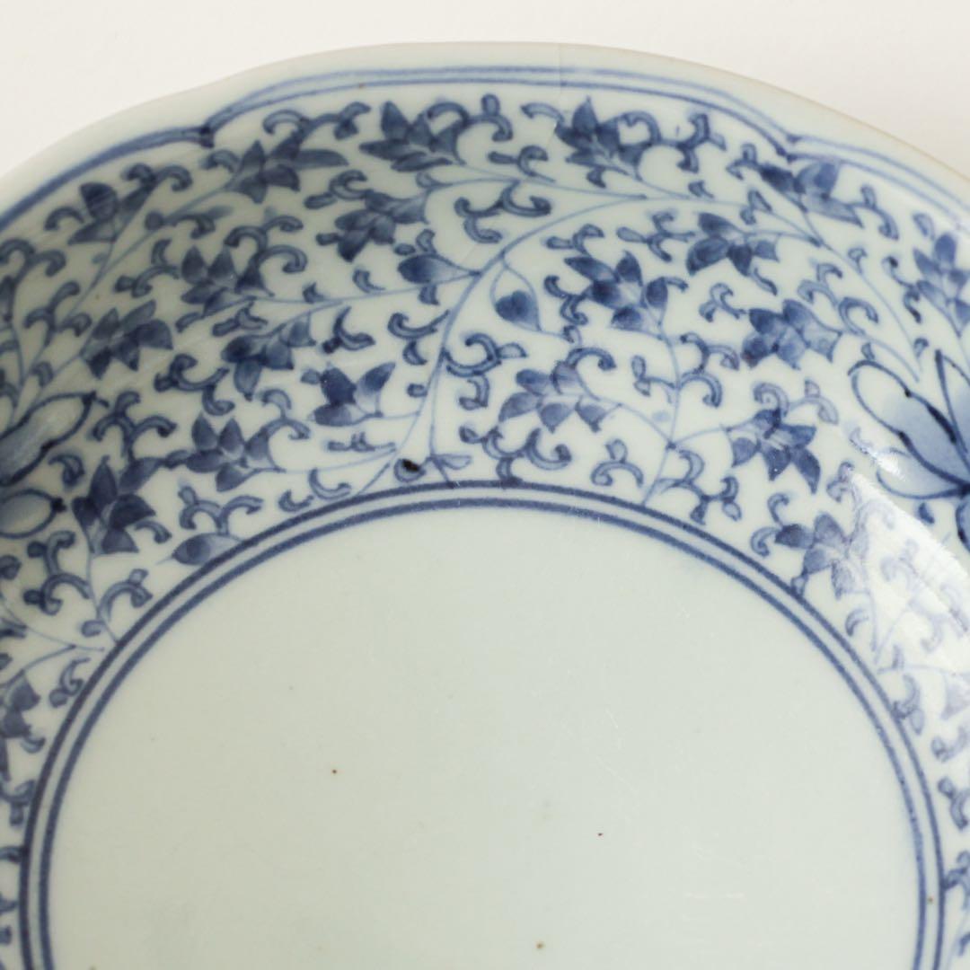 伊万里　古伊万里　江戸　中期　深皿　なます　皿　花唐草　2客セット