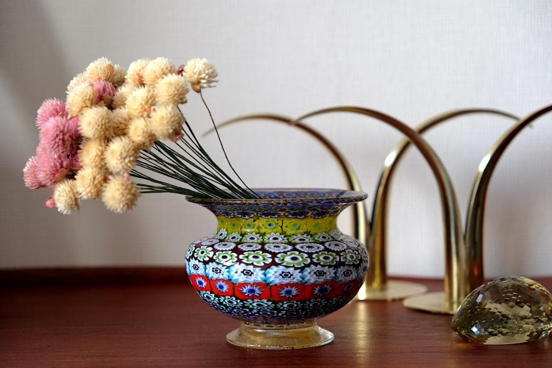 イタリア 民藝 ミルフィオリ 花瓶 検)ワイングラス 皿 江波冨士子 舩木倭帆