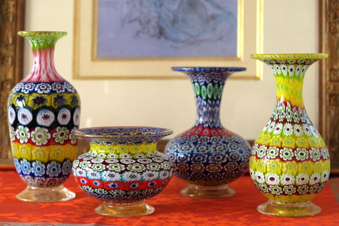 イタリア 民藝 ミルフィオリ 花瓶 検)ワイングラス 皿 江波冨士子 舩木倭帆