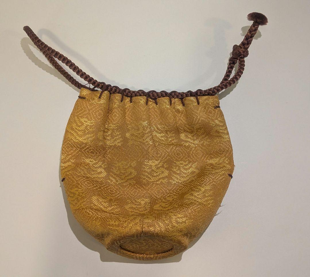 『鬼丸祐輔』高取焼茶入　雪山窯　二代『鬼丸碧山』茶道具　仕覆共箱西陣織龍爪金襴