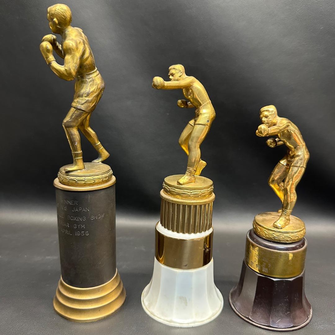 ♡※前Dc1001 時代物 ボクシング トロフィー 記念盾 4点まとめ