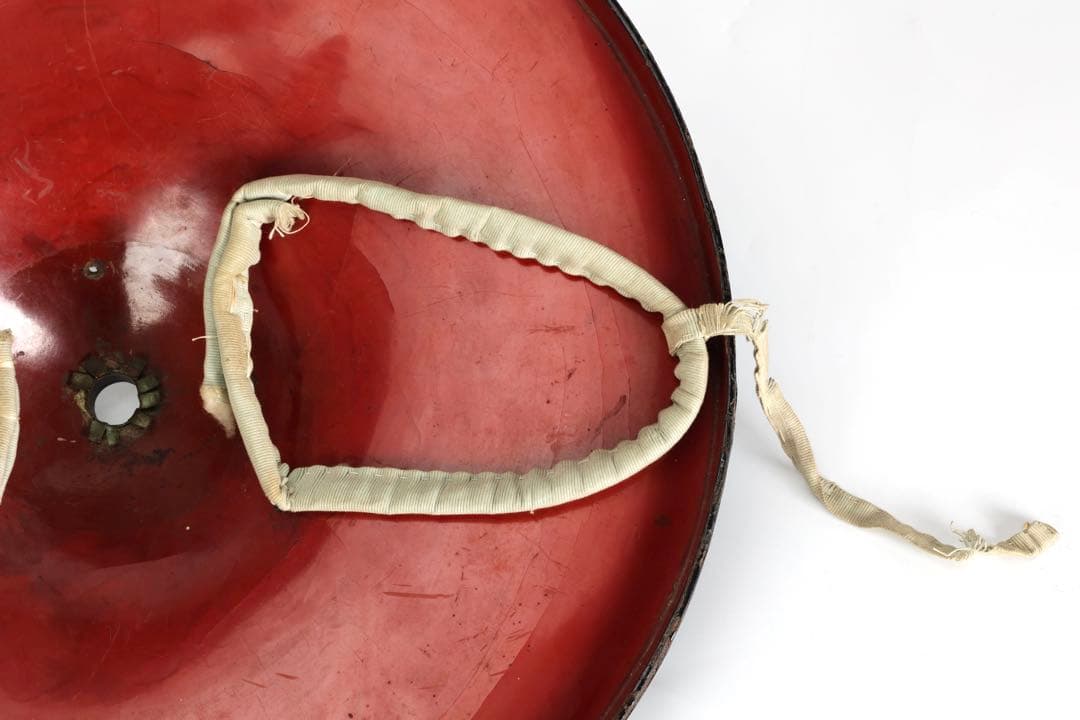 江戸期 黒漆塗 陣笠 四ツ目結紋 時代武具 甲冑 漆塗 朱塗 古民具 骨董品