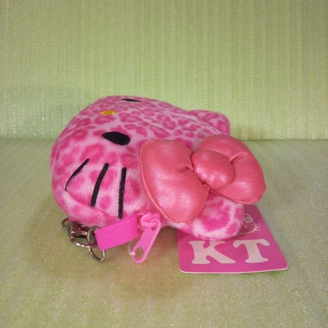 ハローキティ　ヒョウ柄　ポーチ　桃色　ピンク　ぬいぐるみショルダーポーチ