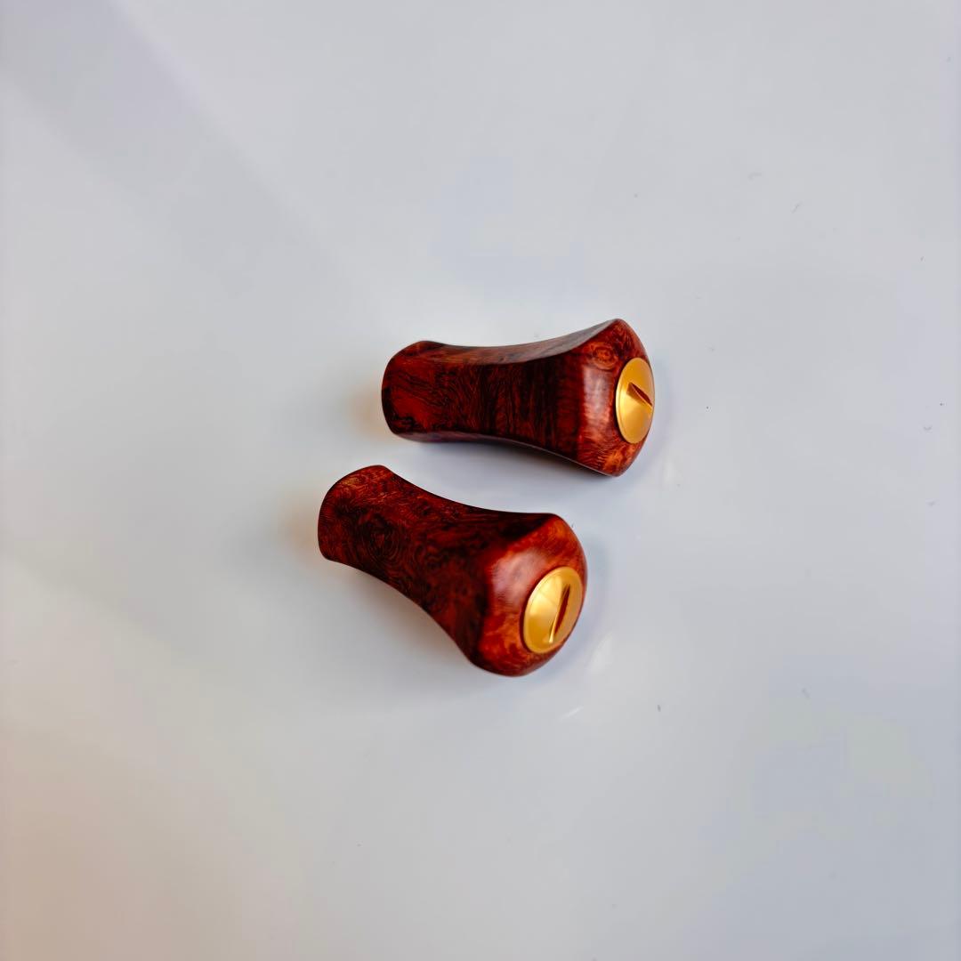 ウッドノブ キャップゴールド 花梨 ダイワ/シマノ対応