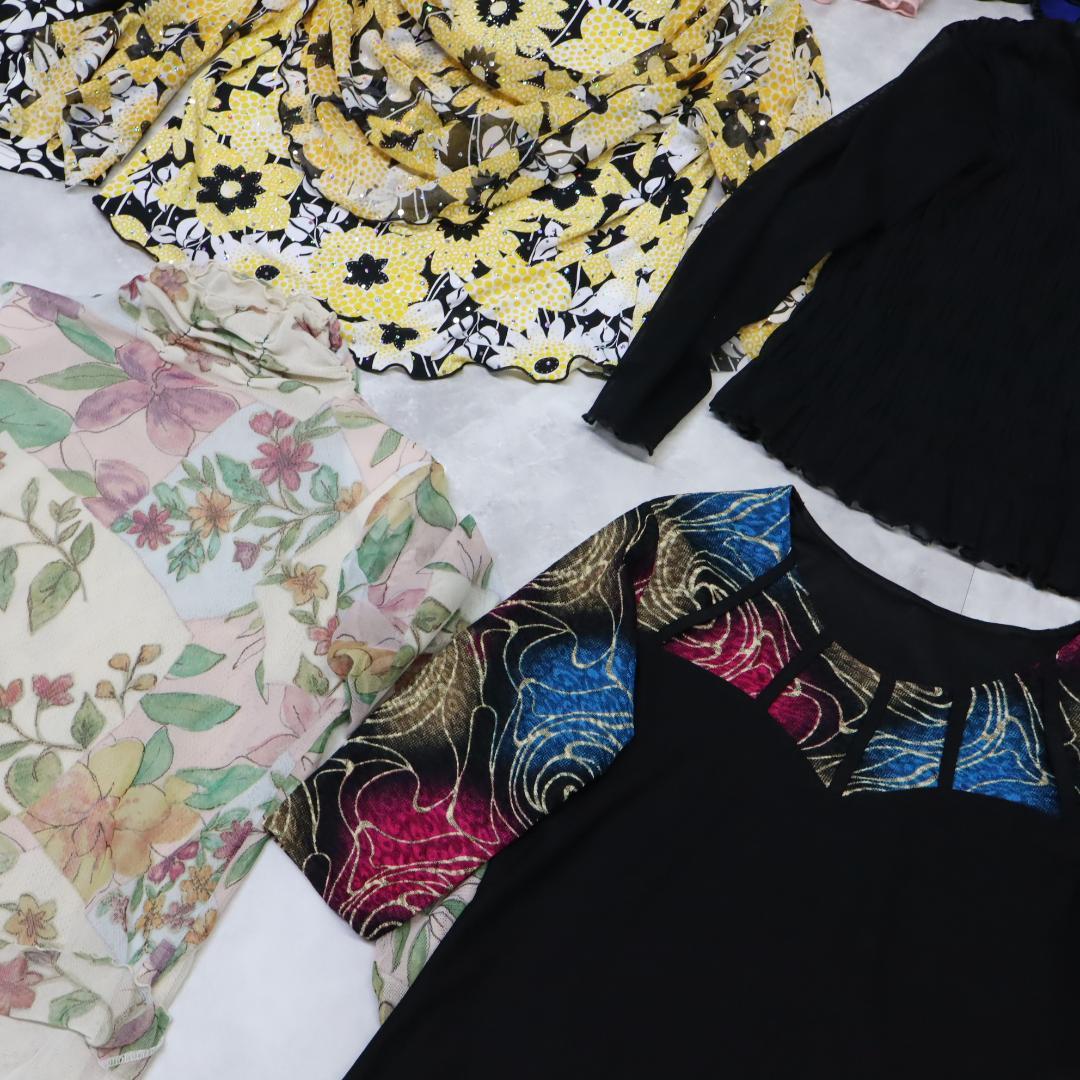 【美品 社交ダンス 衣装 レッスン着 まとめ売り】ブラウス トップス 25着