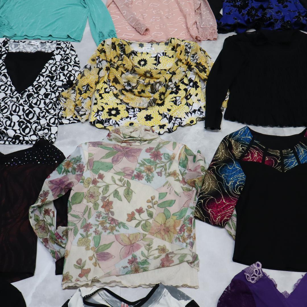 【美品 社交ダンス 衣装 レッスン着 まとめ売り】ブラウス トップス 25着