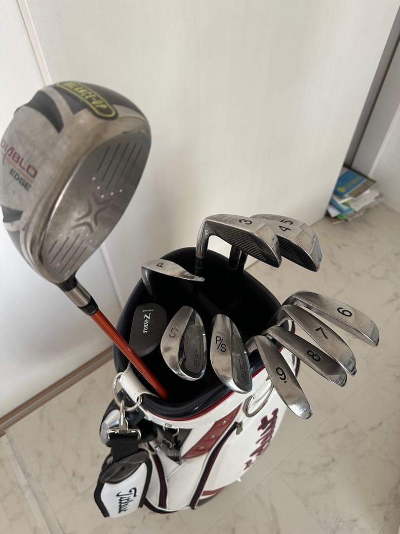 Titleist キャディバッグ ホワイト＆ゴルフクラブ　フルセット