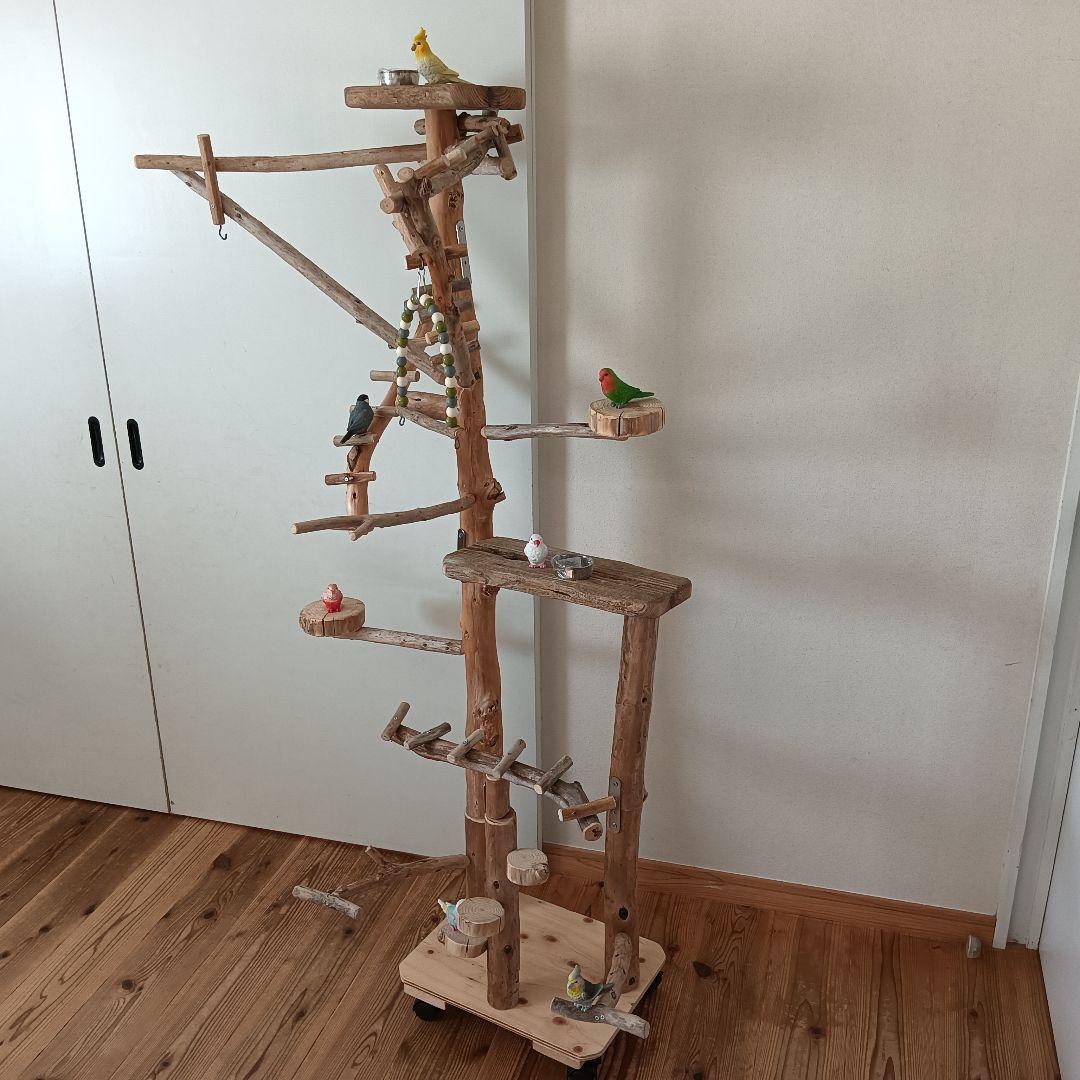 鳥羽 バードアスレチックジム大型 天然木 自然木 流木 インコ おもちゃ