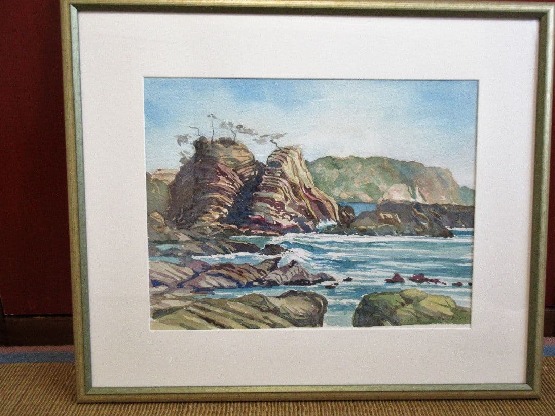 水彩画「荒崎海岸」