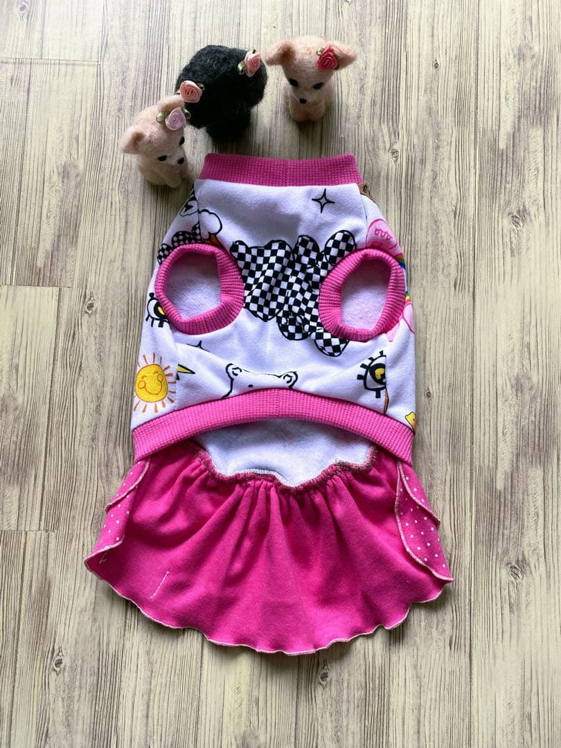 犬服 ワンピース(Ｍ)  ꒡̈⃝Lily꒡̈⃝ハンドメイド