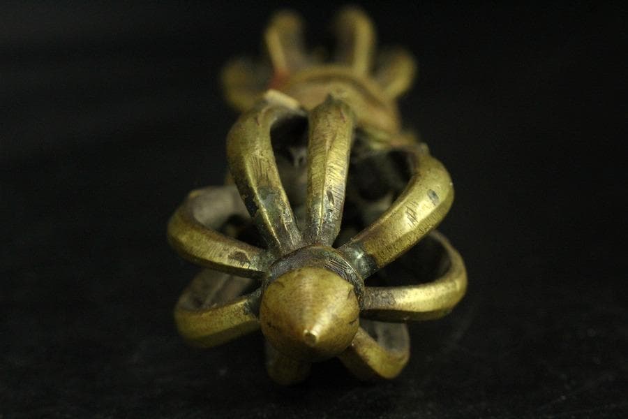 仏教美術 古銅 五鈷杵 密教 法具(K-LC971)