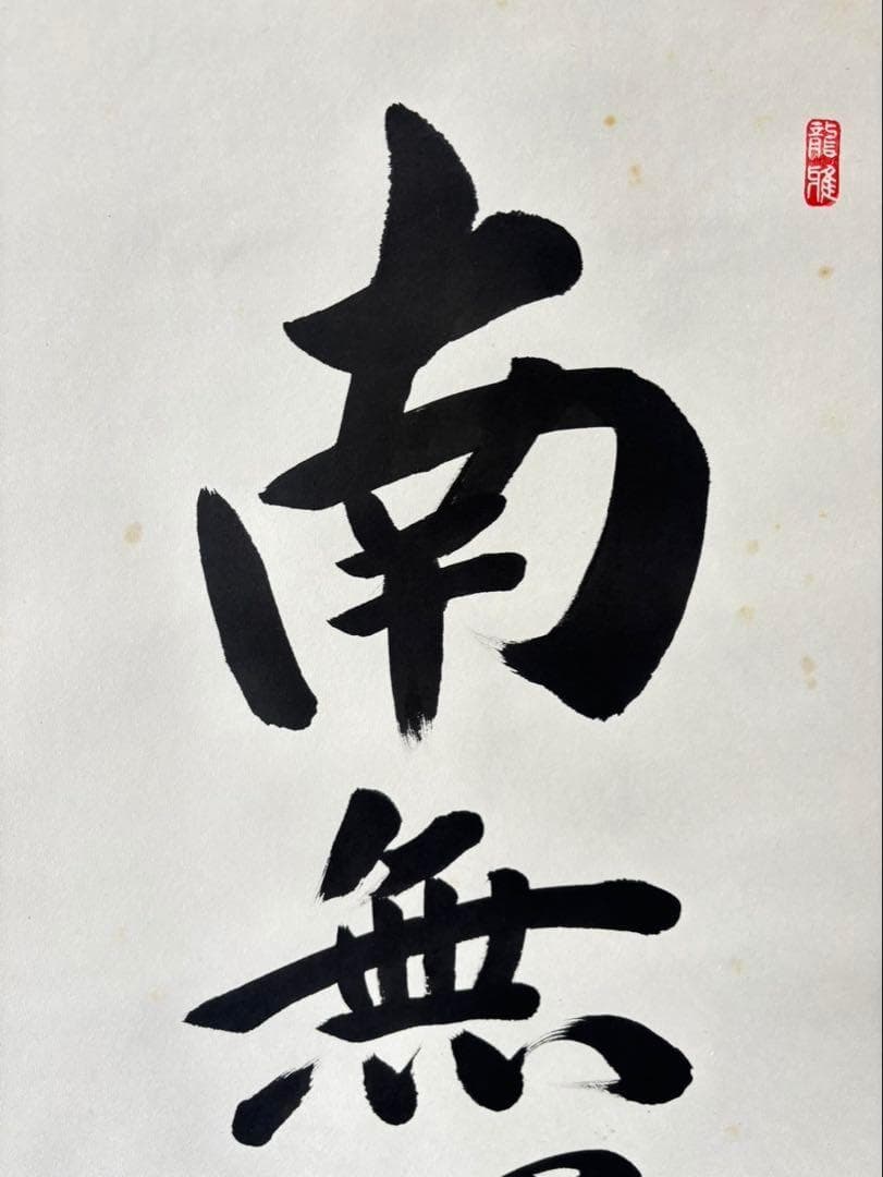 【真作保証】掛軸 渡辺雅心『南無釈迦牟尼佛』仏書 紙本 肉筆 共箱付 掛け軸